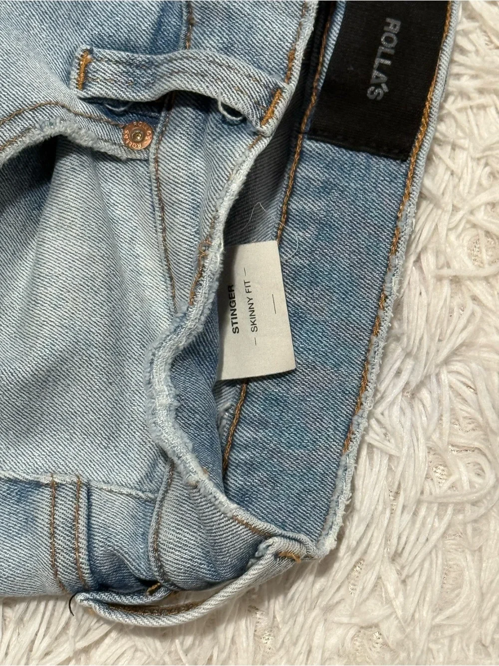 ROLLA'S Men’s Stinger Skinny Fit Jeans Light Blue 32W x 32L